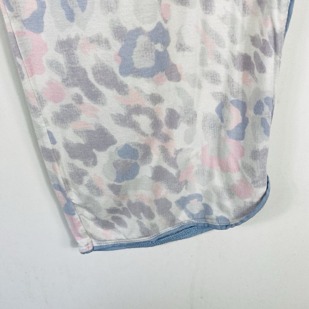 Soma Crop Pajama Pants Medium Ivory Leopard Cool Nights Drawstring - Picture 3 of 7